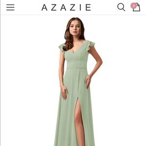 Azazie Claudette Dress in Sage Green